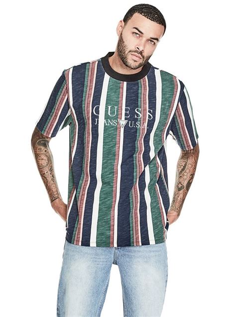 guess original sayer stripe tee|guess originals signature tees.